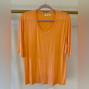 Versona Women’s peach 3/4 sleeve crew neck shirt blouse XL